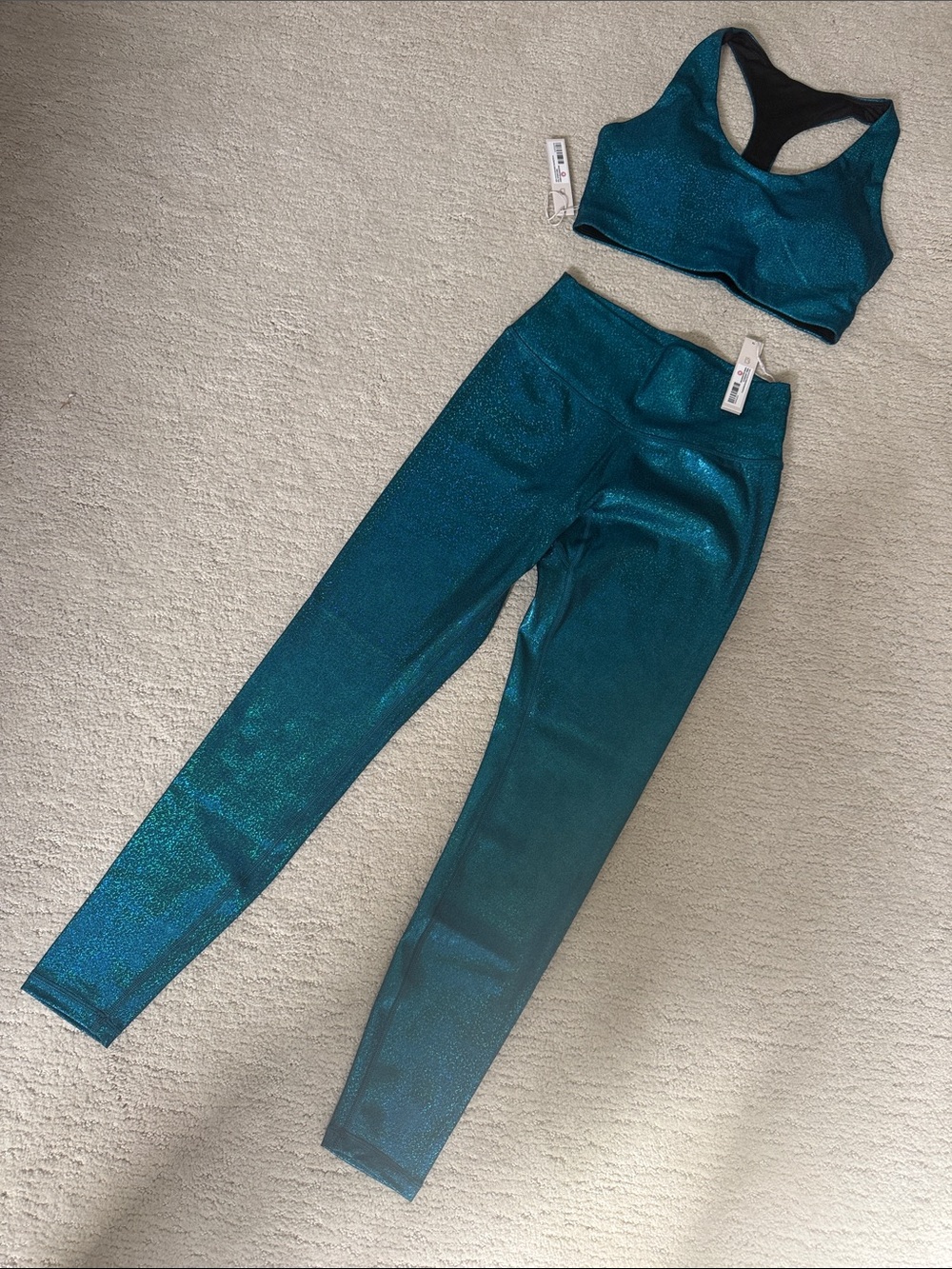 Buff bunny mermaid Collection Teal Metallic women’s ' Leggings